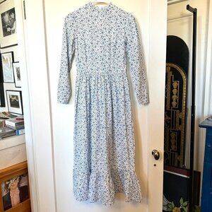 Blue Pansy Cotton Dress